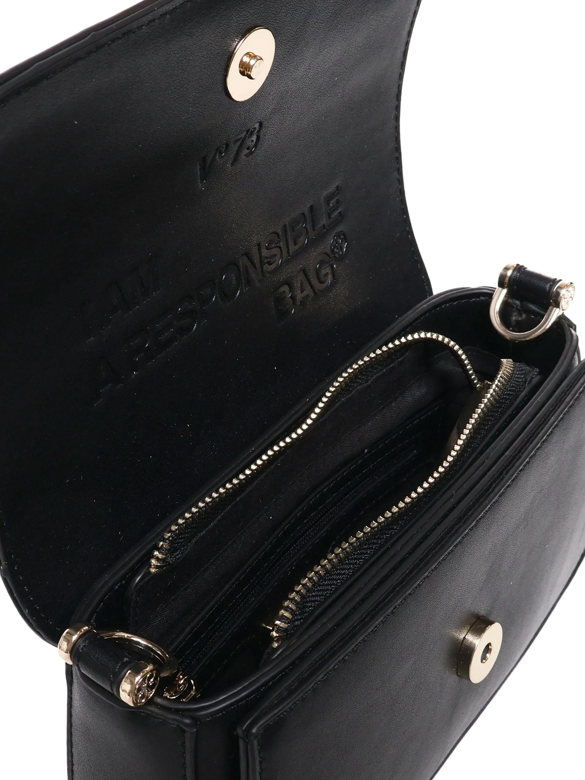 Eco-Leather Black Shoulder Bag