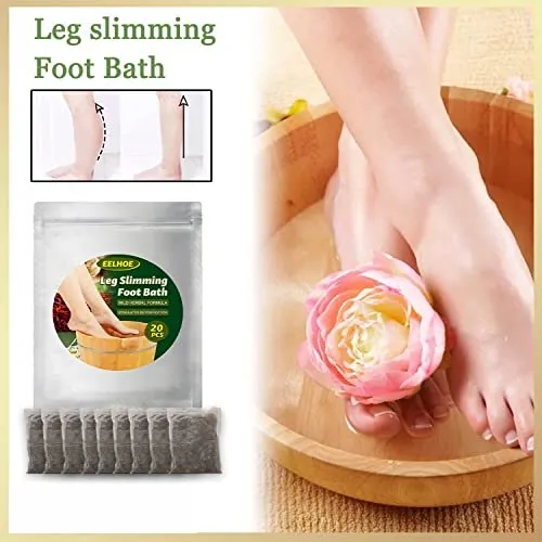 EELHOE 20 Pcs Leg Slimming Foot Bath Bags Mild Herbal Formula Increase Blood Circulation Stimulate Detoxification Reduce Leg Edema