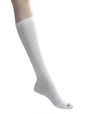 EMS Knee Length Anti-Embolism Stockings, White, Medium, 1 Pair