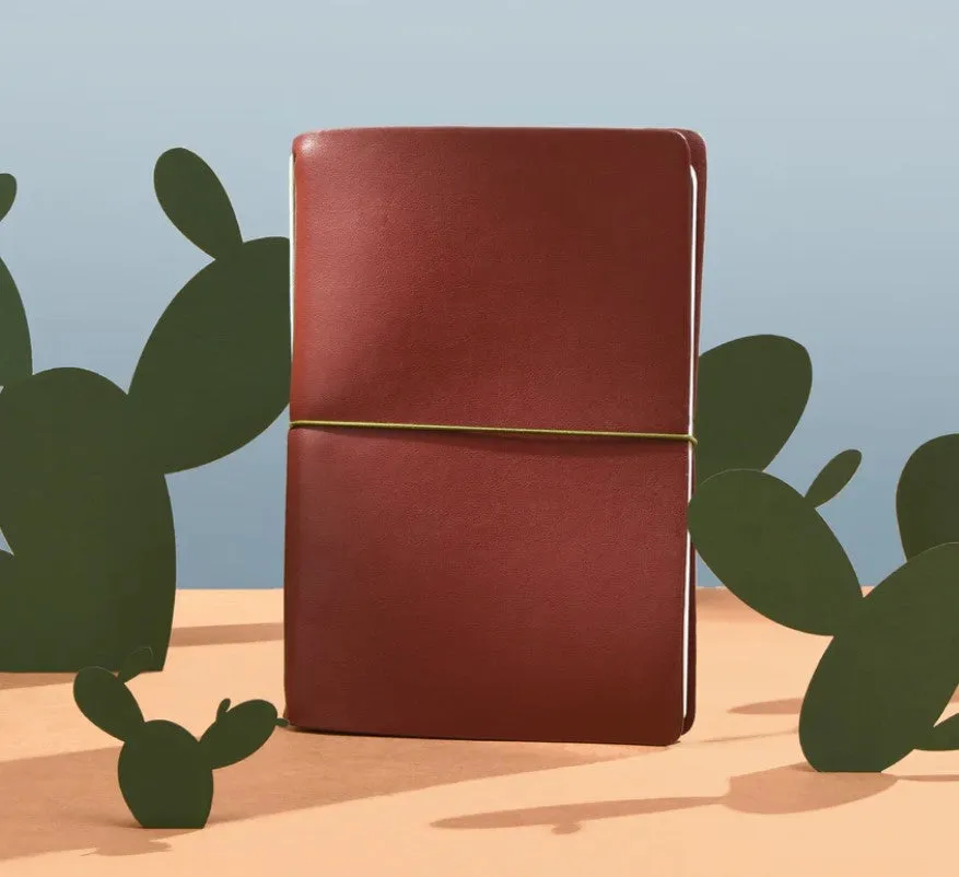 Endless Explorer Refillable Cactus Leather Journal - With Regalia Paper Notebook - Maroon