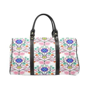 Floral Beadwork Four Clans White Waterproof Travel Bag/Small