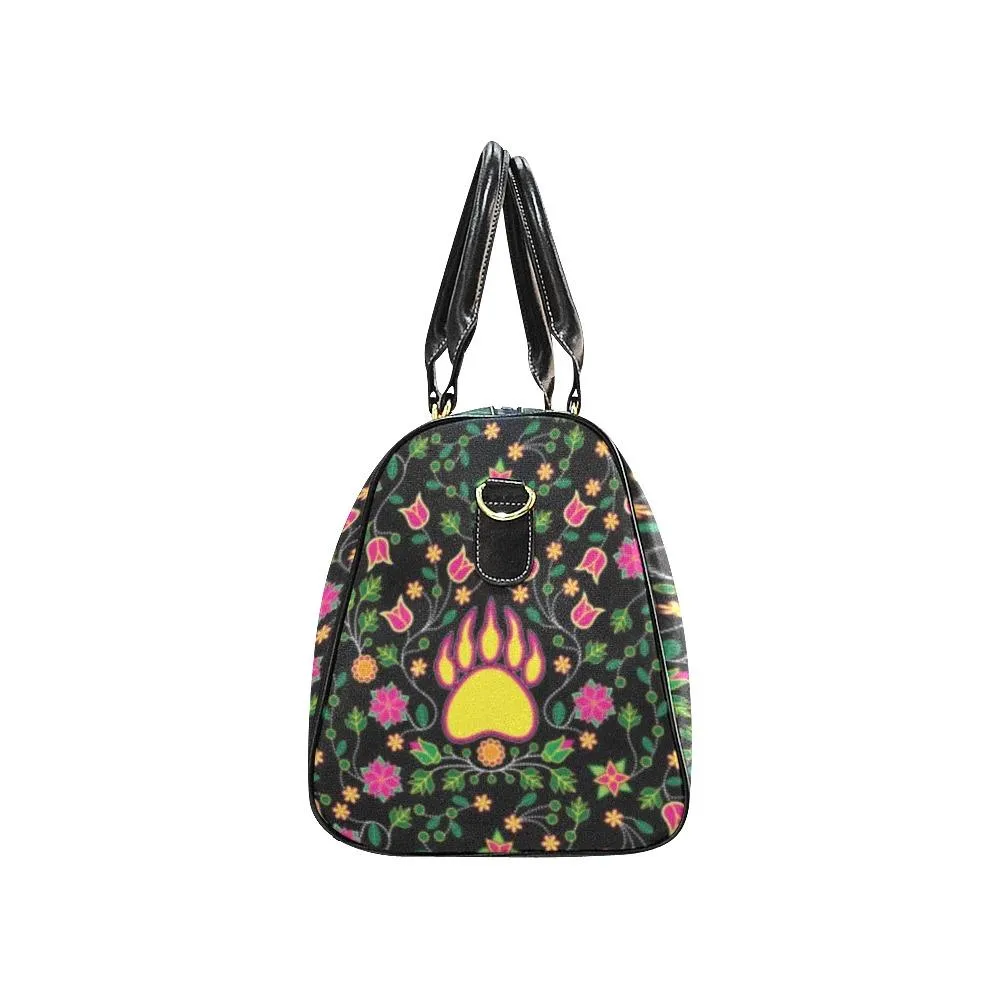 Floral Bearpaw Pink and Yellow Waterproof Travel Bag