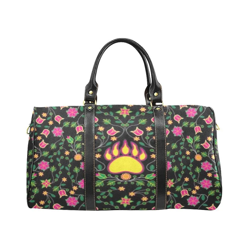 Floral Bearpaw Pink and Yellow Waterproof Travel Bag