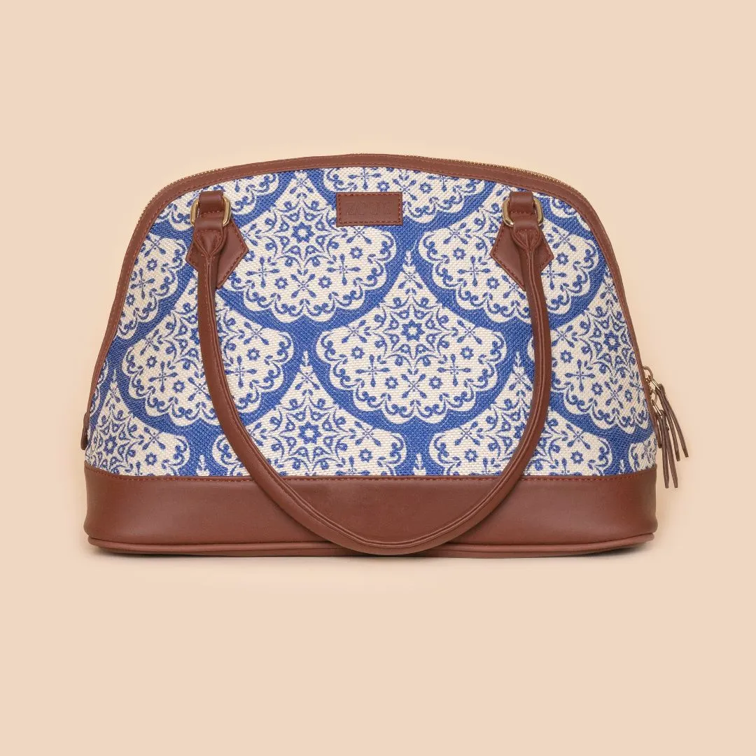 Floral Blue Pottery Dome Shaped Bag