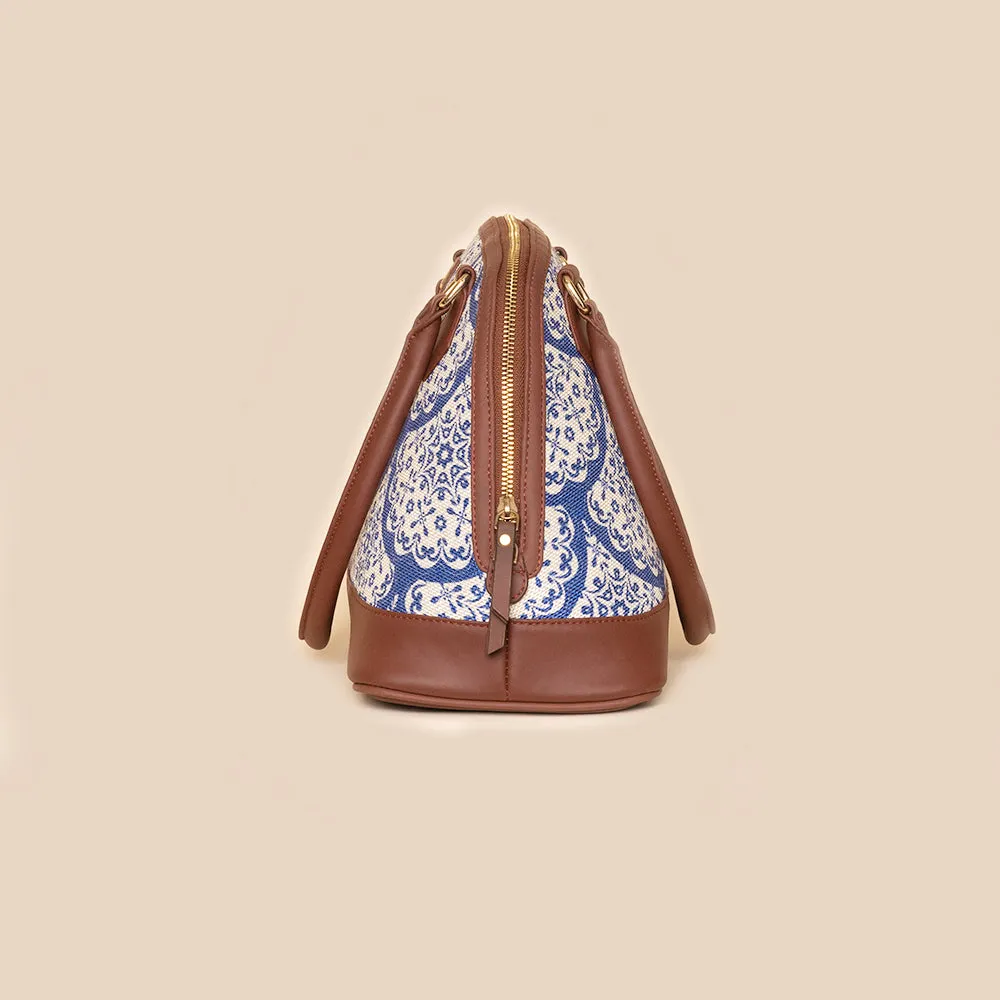 Floral Blue Pottery Dome Shaped Bag