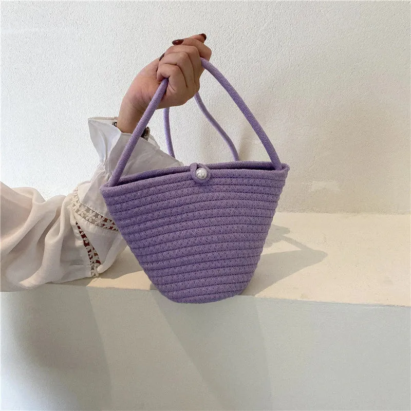 Florence Mini Woven Crossbody Handbag-Purple