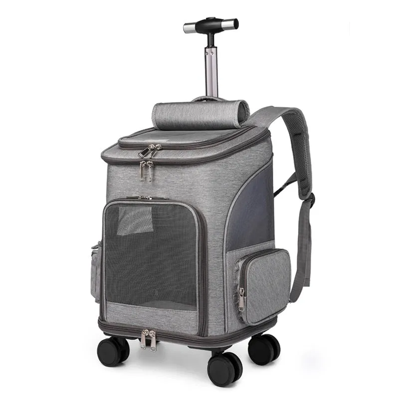 Folding Backpack Trolley With Universal Wheels for Cats