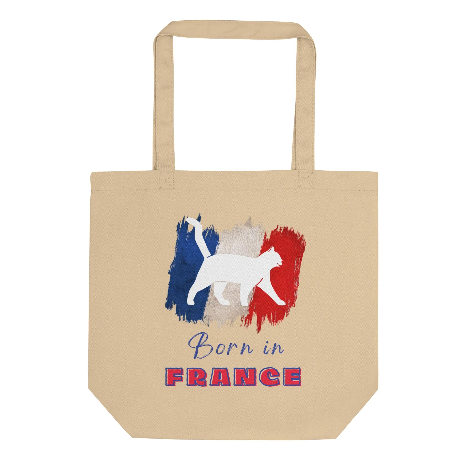 French flag and cat, Eco Tote Bag