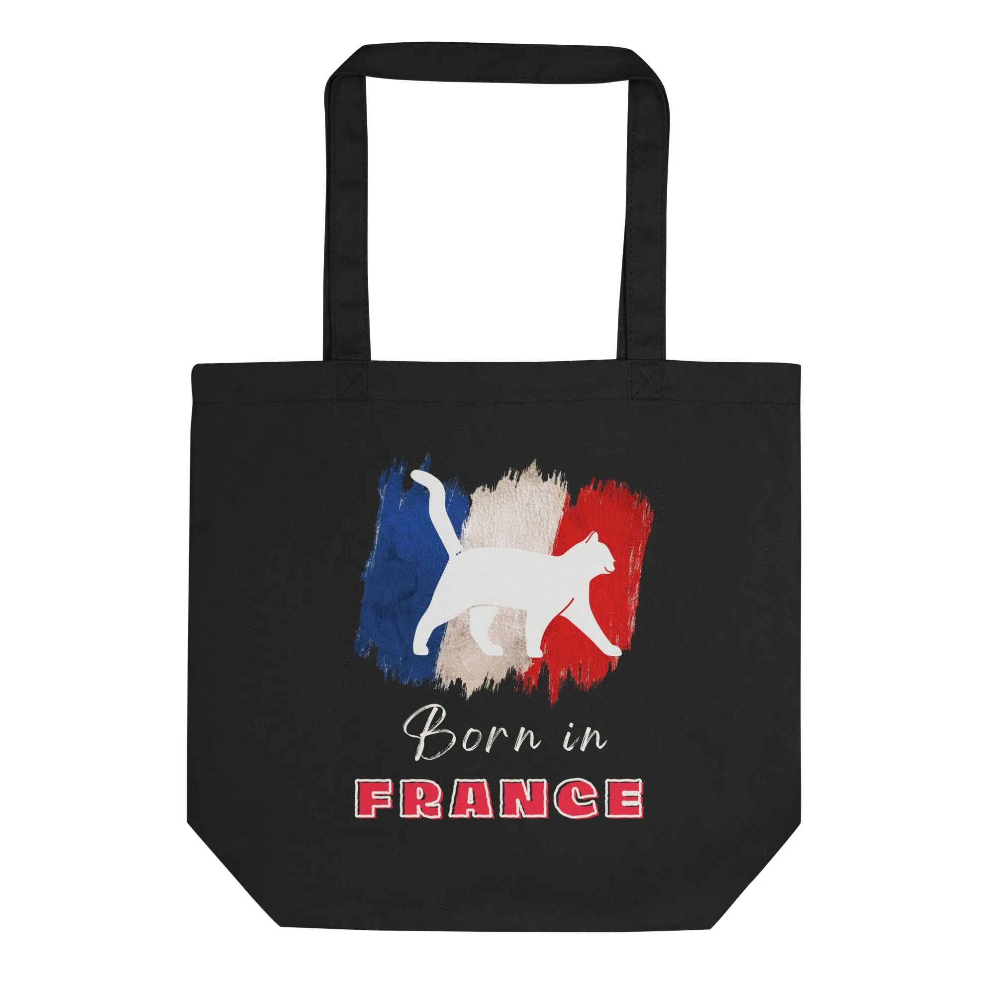 French flag and cat, Eco Tote Bag