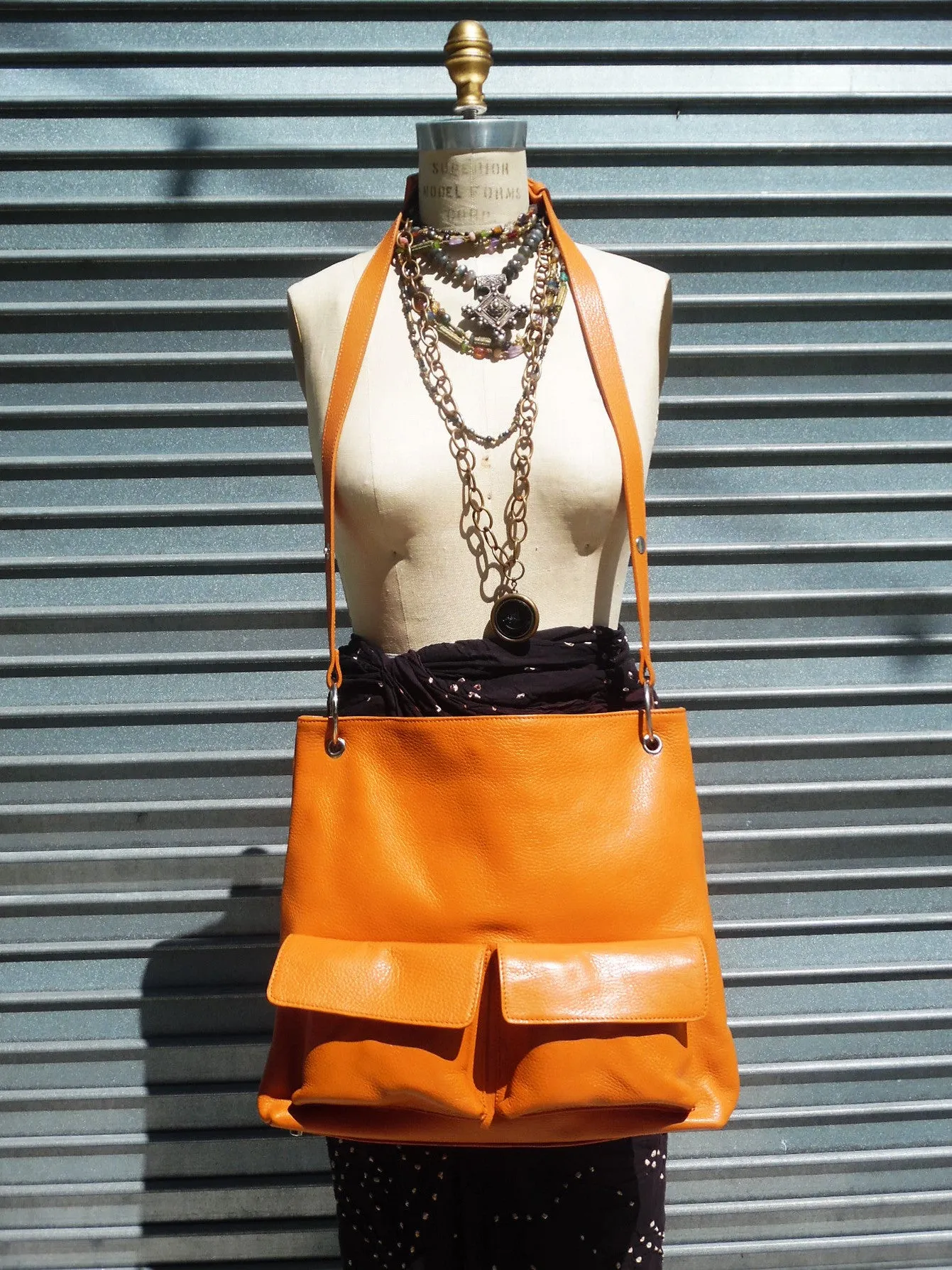 Gapock X Crossbody Bag Pebble Grain Orange