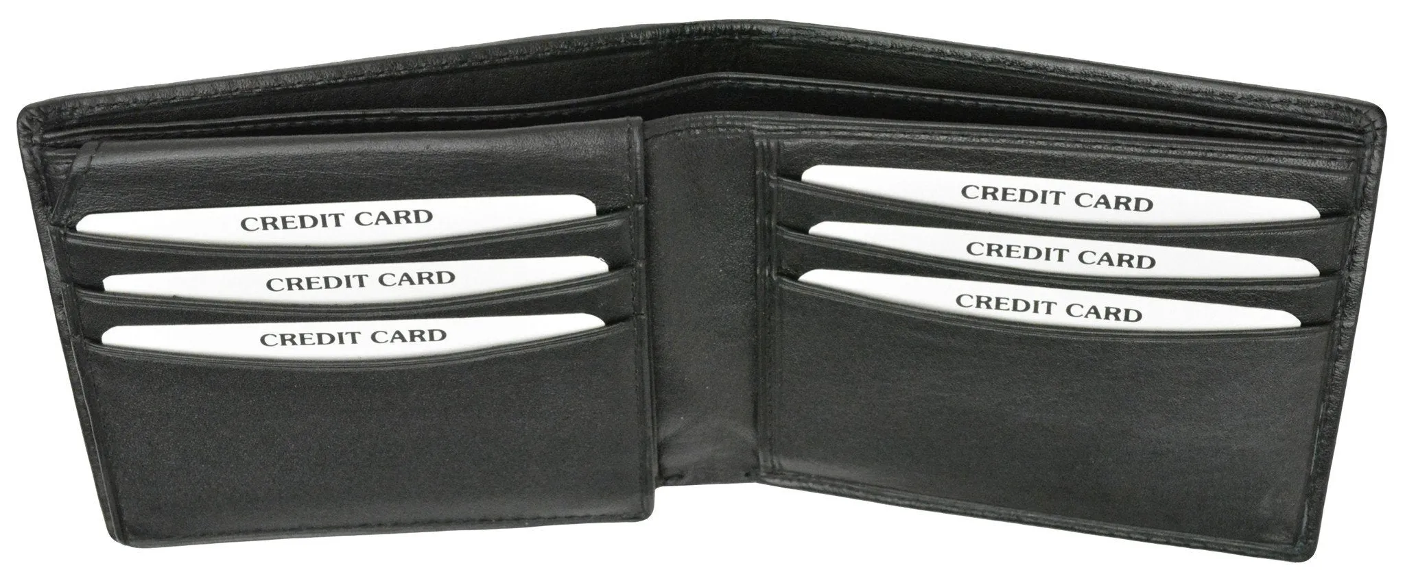 Genuine Leather Mens Bifold Wallet with Flip up ID Window 600 053 BK