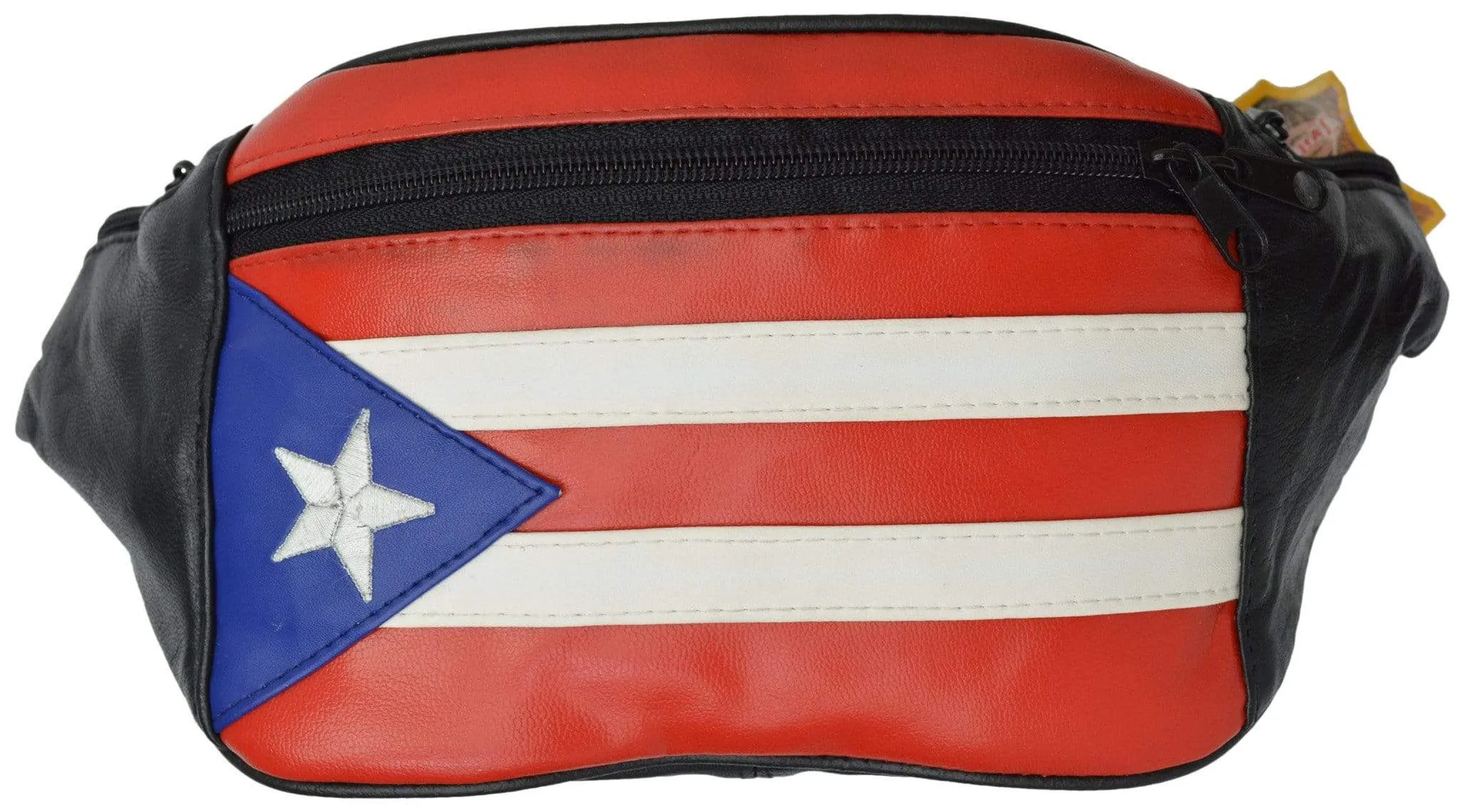 Genuine Leather Puerto Rico Flag Fanny Pack Purse for Men & Women 964 (C)