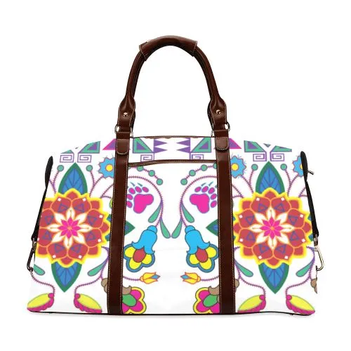 Geometric Floral Winter-White Classic Travel Bag