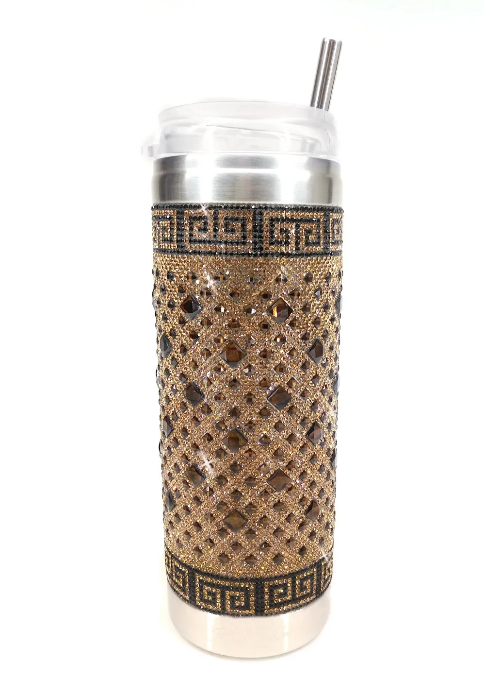 Gold and Black Diamond Crystal Tumbler | Bling Tumbler