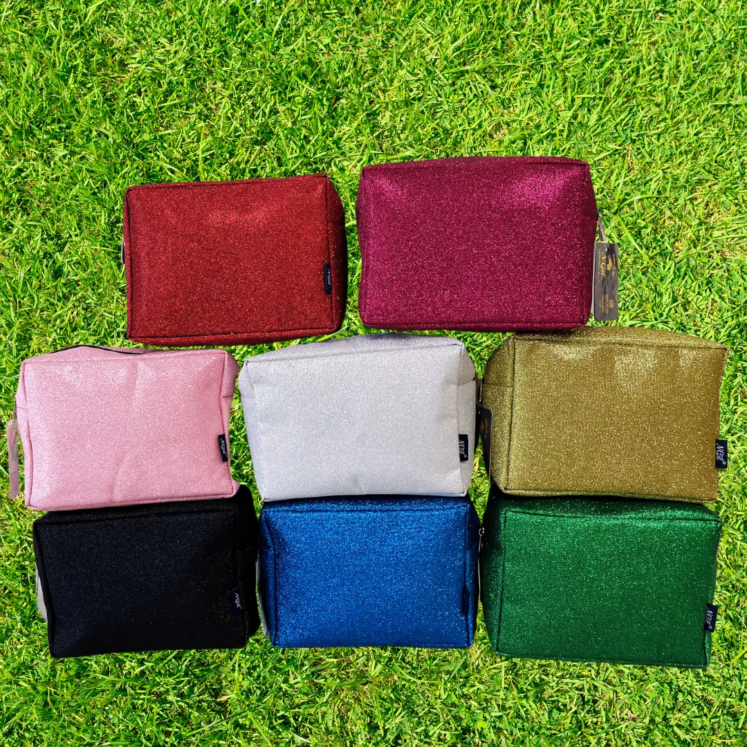 Gold Glitter NGIL Large Cosmetic Travel Pouch