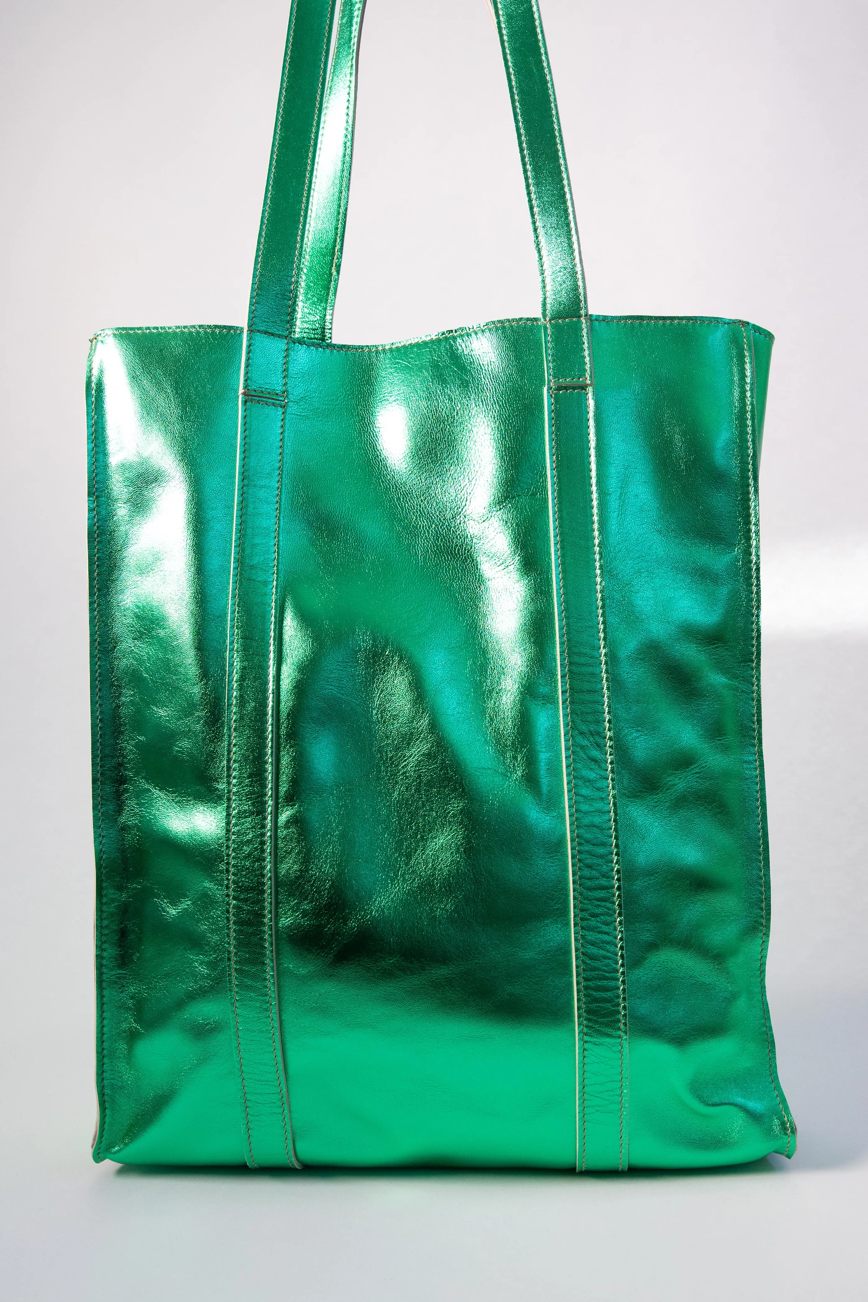 Harpers Emporium Never Full Tote in Metallic Green