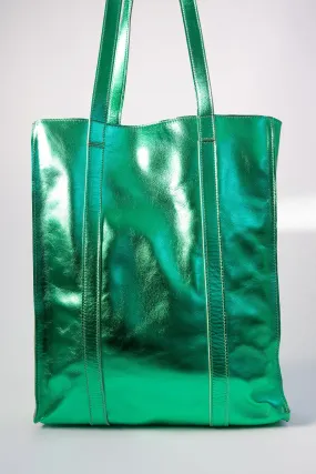 Harpers Emporium Never Full Tote in Metallic Green