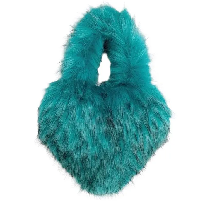 Heart Shape Fuzzy Handbag