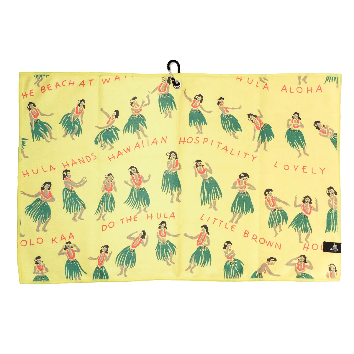 Hula Hands Golf Towel - Yellow