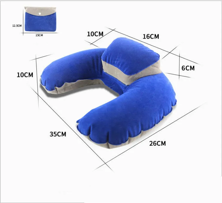 Inflatable Two-in-one Pillow Travel Three Pieces U-shape Pillow Inflatable Pillow Travel Pillow