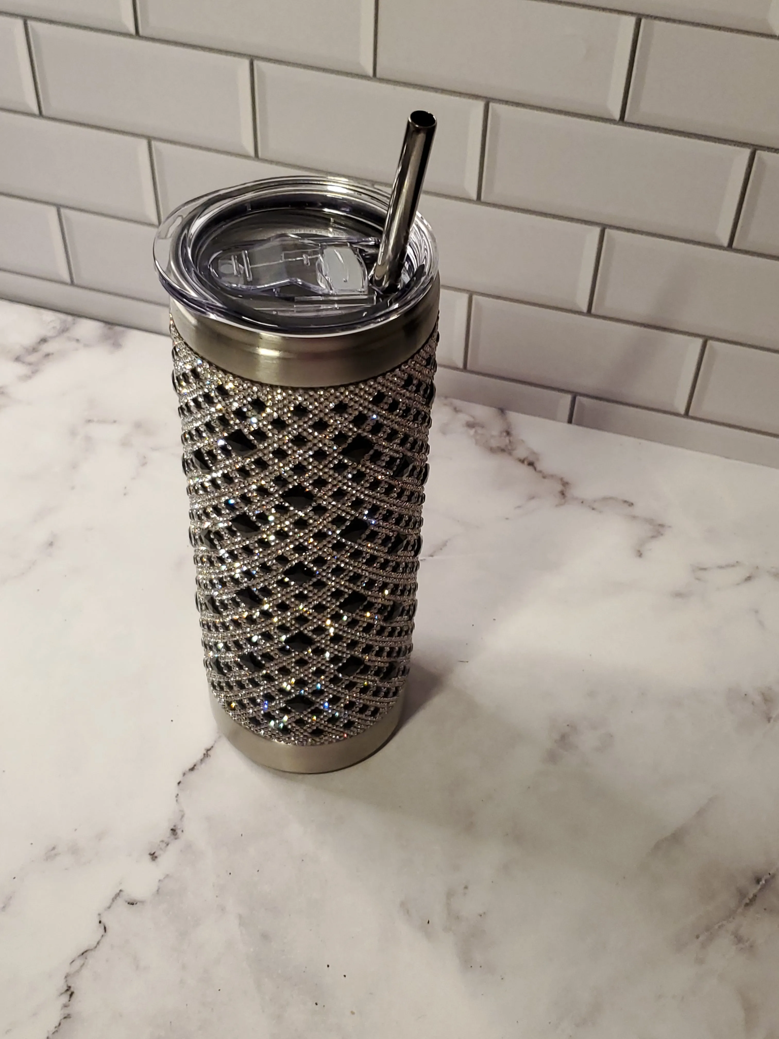 Jacqueline Kent Tumbler | Aristocrat Black   Silver| Bling Tumbler