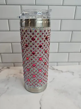 Jacueline Kent Tumbler | Pink   Silver | Bling Tumbler