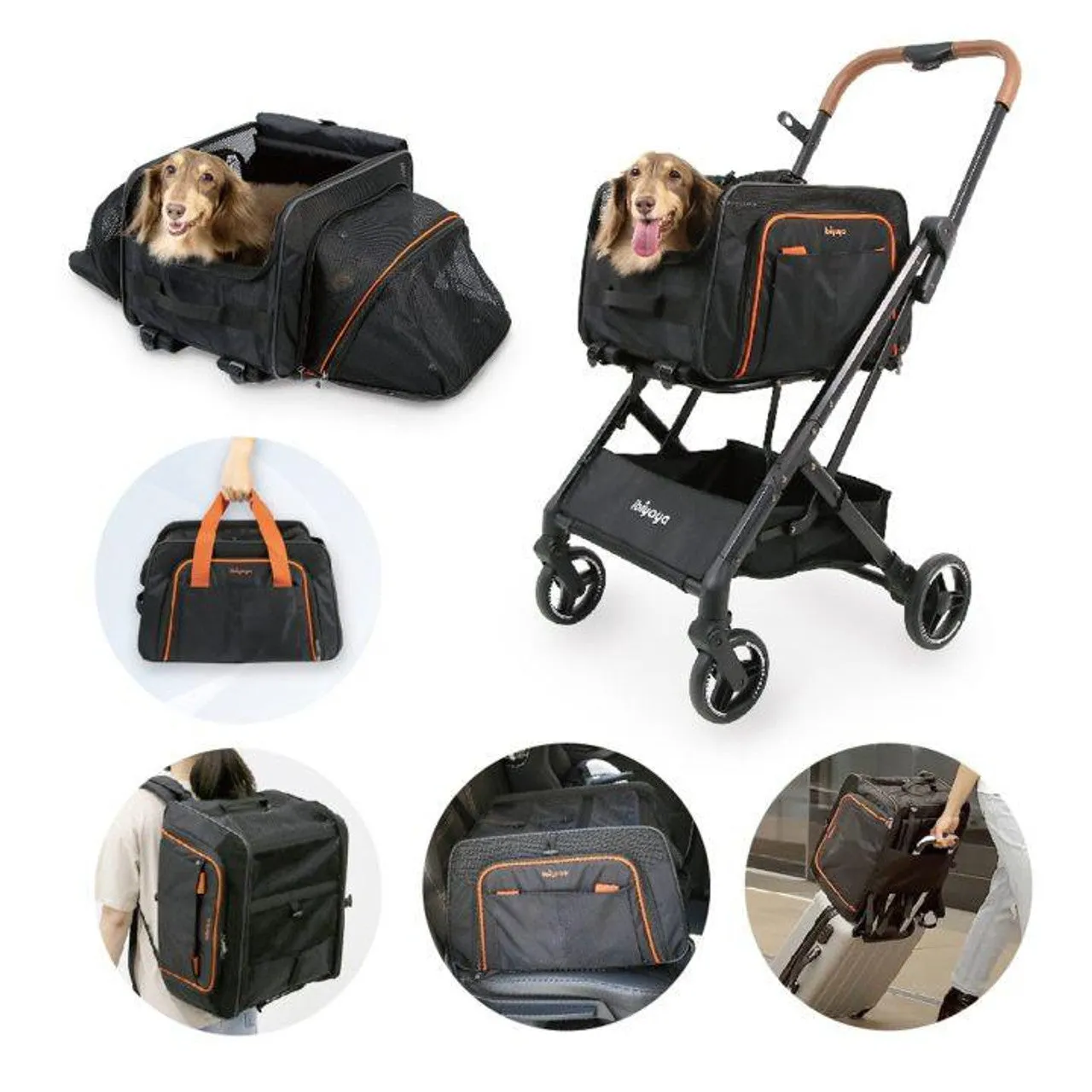 JetPaw:3-in-1 Pet Stroller with Removable Airline-Approved