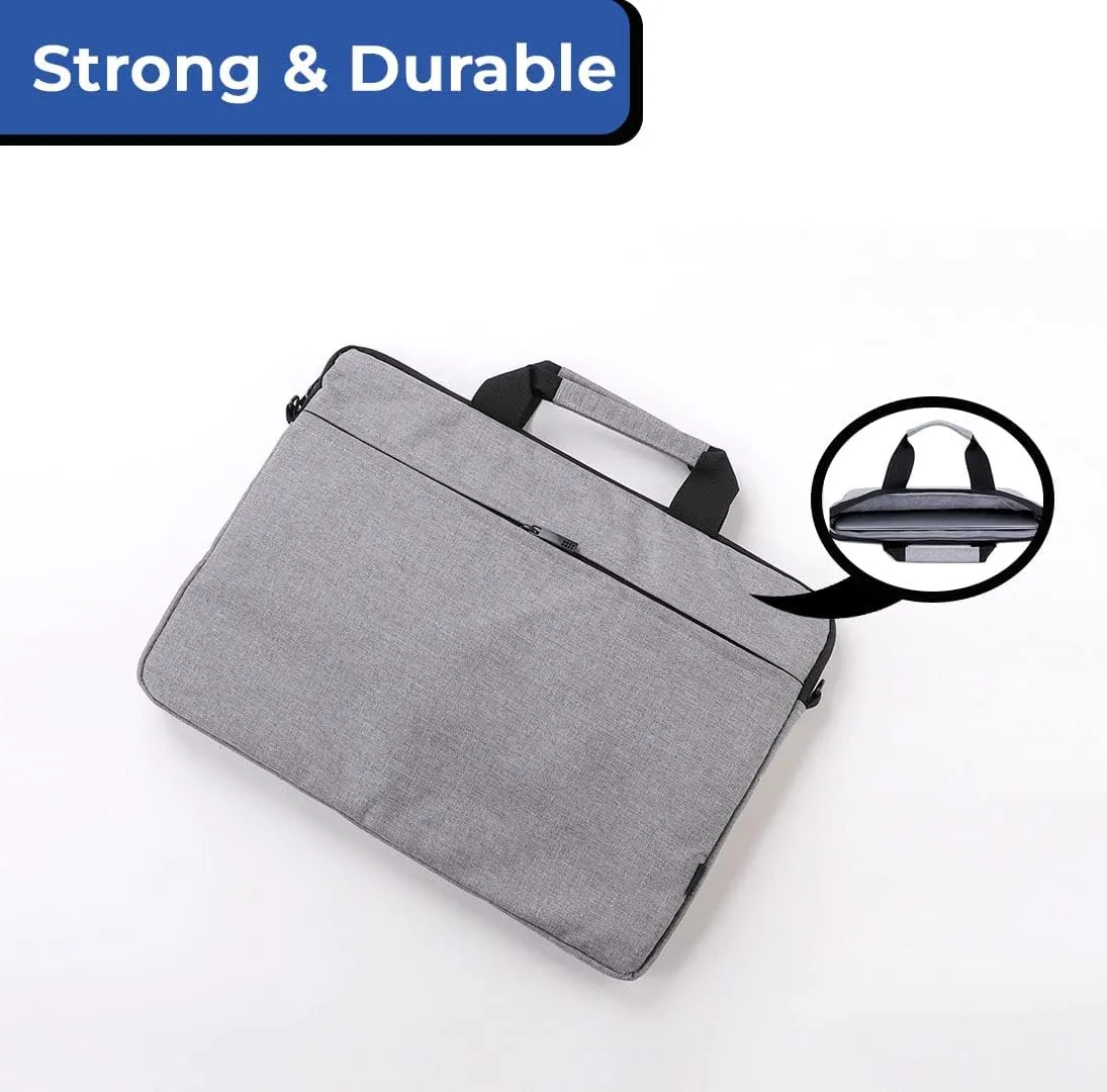 Kuber Industries Laptop Bag|Oxford Foam Padded Compartment|Detachable Strap Shoulder Bag|Laptop Bag For Men & Women|Compatible With 13”,14”,15” Devices|Grey (Pack Of 2)