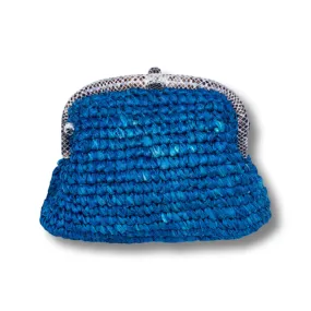 LADY RAFFIA SNAP BAG | BLUE