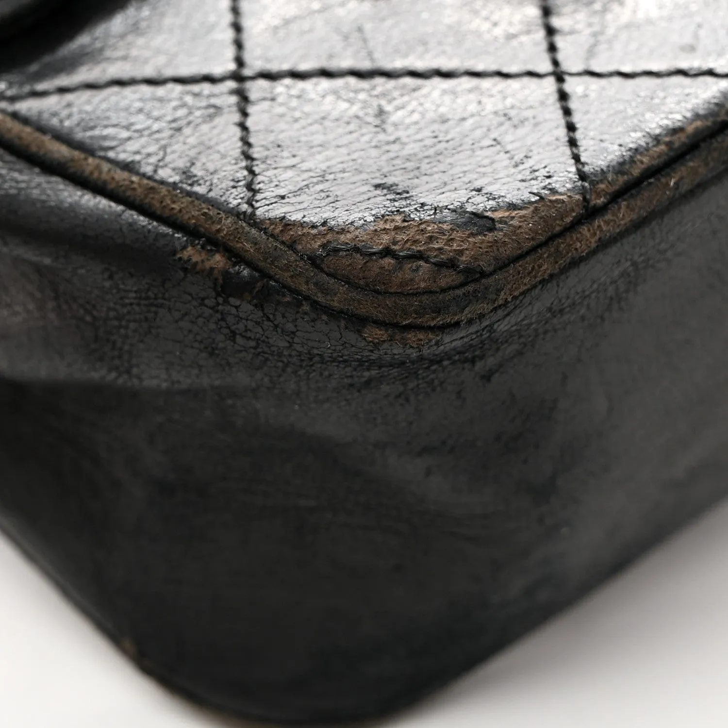 Lambskin Quilted Medium Double Flap Black