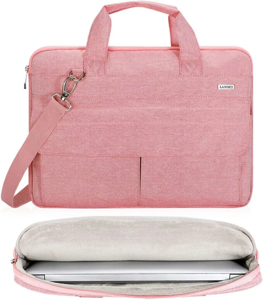 Laptop Carry Case with Shoulder Strap, Pink - For Laptops up to 15.6"