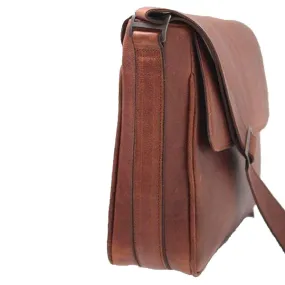 Leather 17 Inch Messenger Notebook Bag