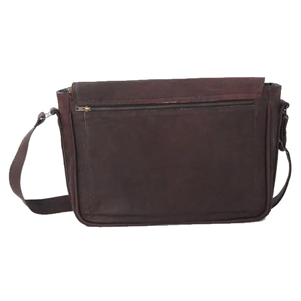 Leather 17 Inch Messenger Notebook Bag