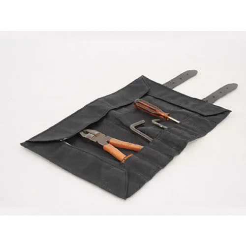 Longride Waxed Canvas Tool Roll Bag Black - 0.5 Liters