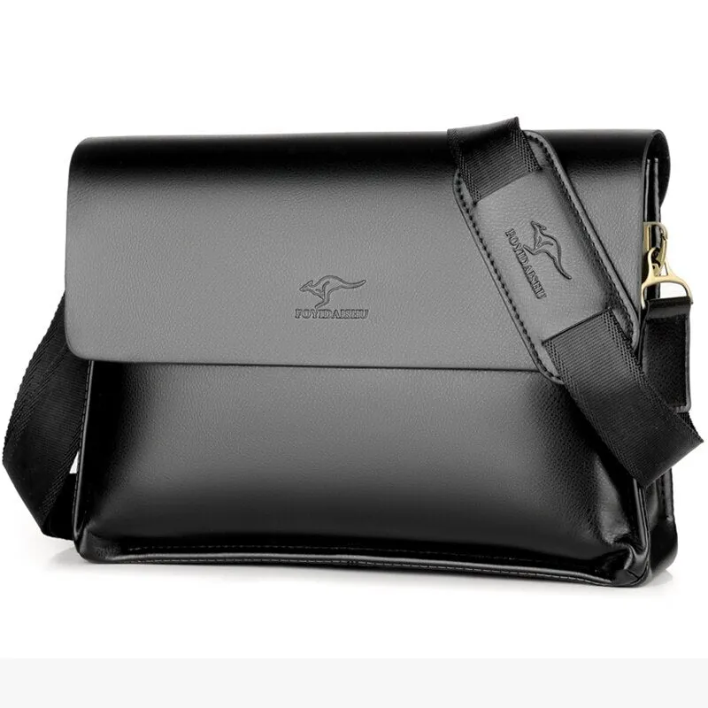 Luxury Kangaroo Brand Leather Messenger Bag Man Handbag Chest Crossbody Bag For Men  Business Small Shoulder Bag Summer Male Bag