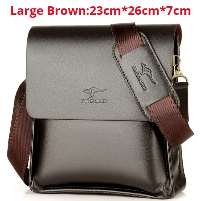 Luxury Kangaroo Brand Leather Messenger Bag Man Handbag Chest Crossbody Bag For Men  Business Small Shoulder Bag Summer Male Bag