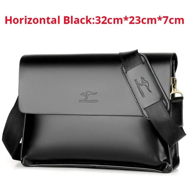 Luxury Kangaroo Brand Leather Messenger Bag Man Handbag Chest Crossbody Bag For Men  Business Small Shoulder Bag Summer Male Bag