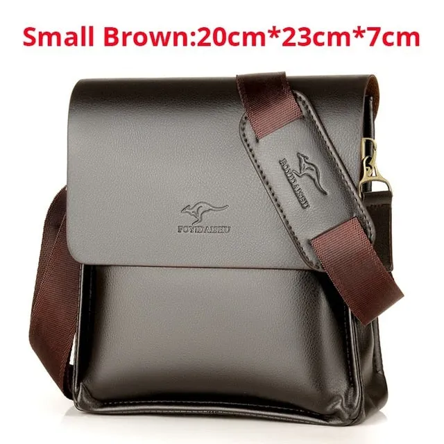 Luxury Kangaroo Brand Leather Messenger Bag Man Handbag Chest Crossbody Bag For Men  Business Small Shoulder Bag Summer Male Bag