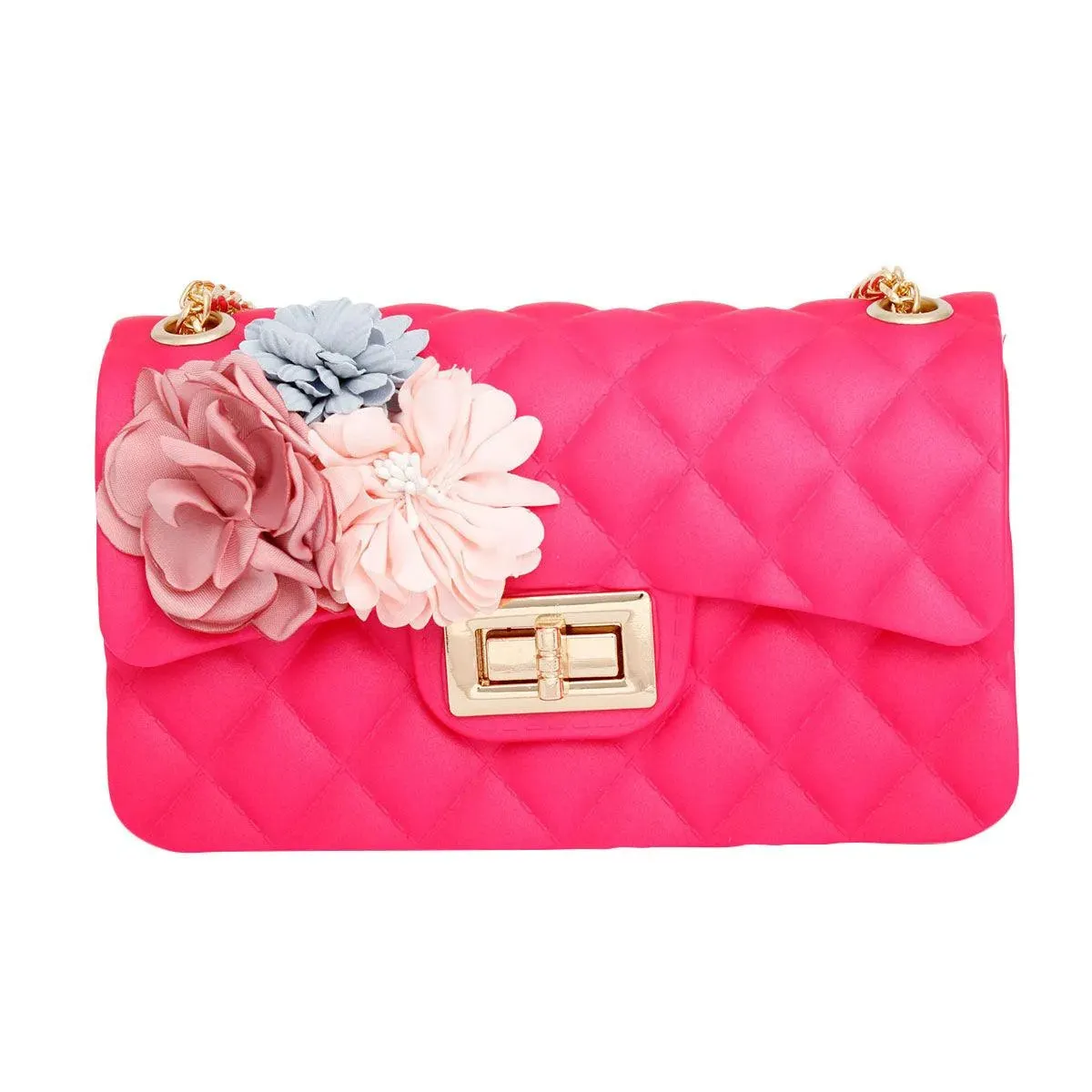 Make a Statement with a Stunning Fuchsia Quilted Jelly Crossbody Mini Bag