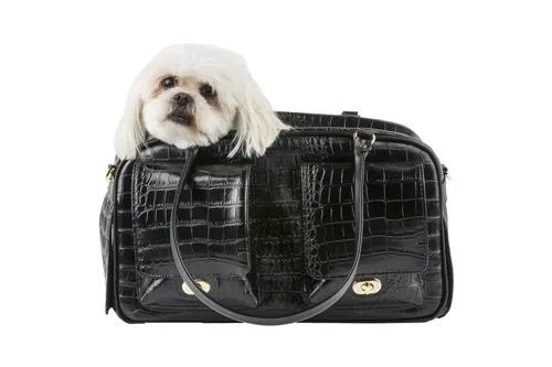 Marlee - Black Croco Pet Carrier