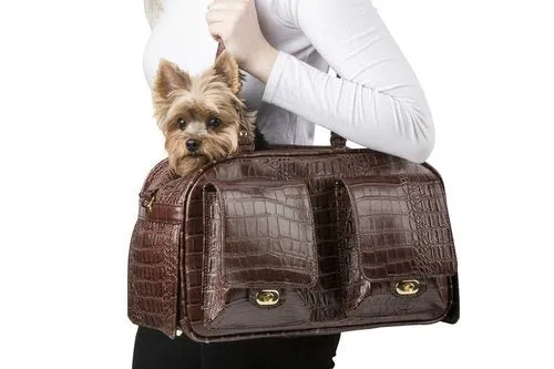 Marlee - Brown Croco Pet Carrier