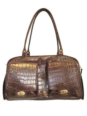 Marlee - Brown Croco Pet Carrier