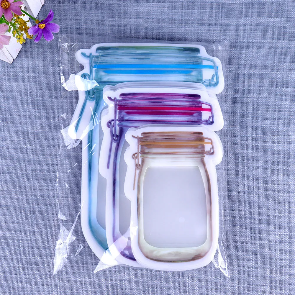 Mason Bottle Ziplock Bag Snacks