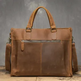 Men's Stylish Leather Laptop Messenger Bag - Spacious & Functional