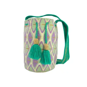 Mini Me with Wide Strap, Green, Purple, Beige