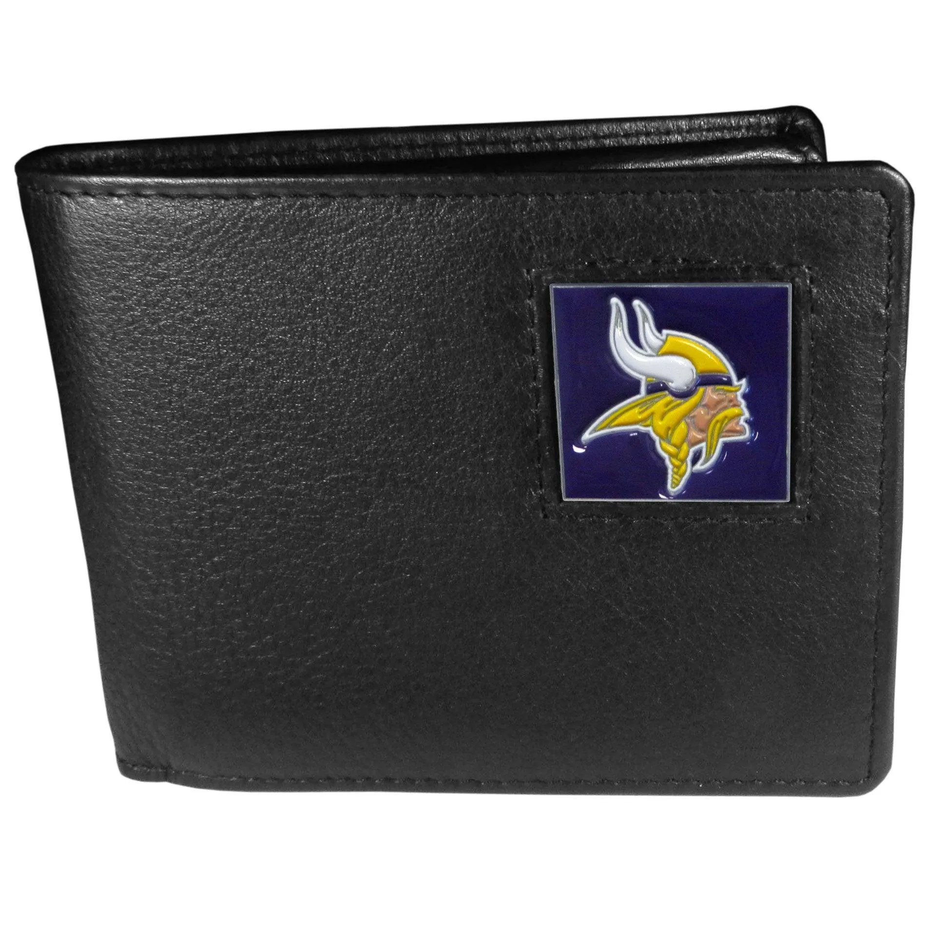 Minnesota Vikings Leather Bi-fold Wallet Packaged in Gift Box