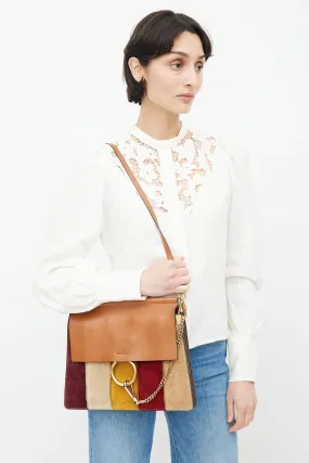 Multicolour Leather & Suede Patchwork Faye Crossbody Bag