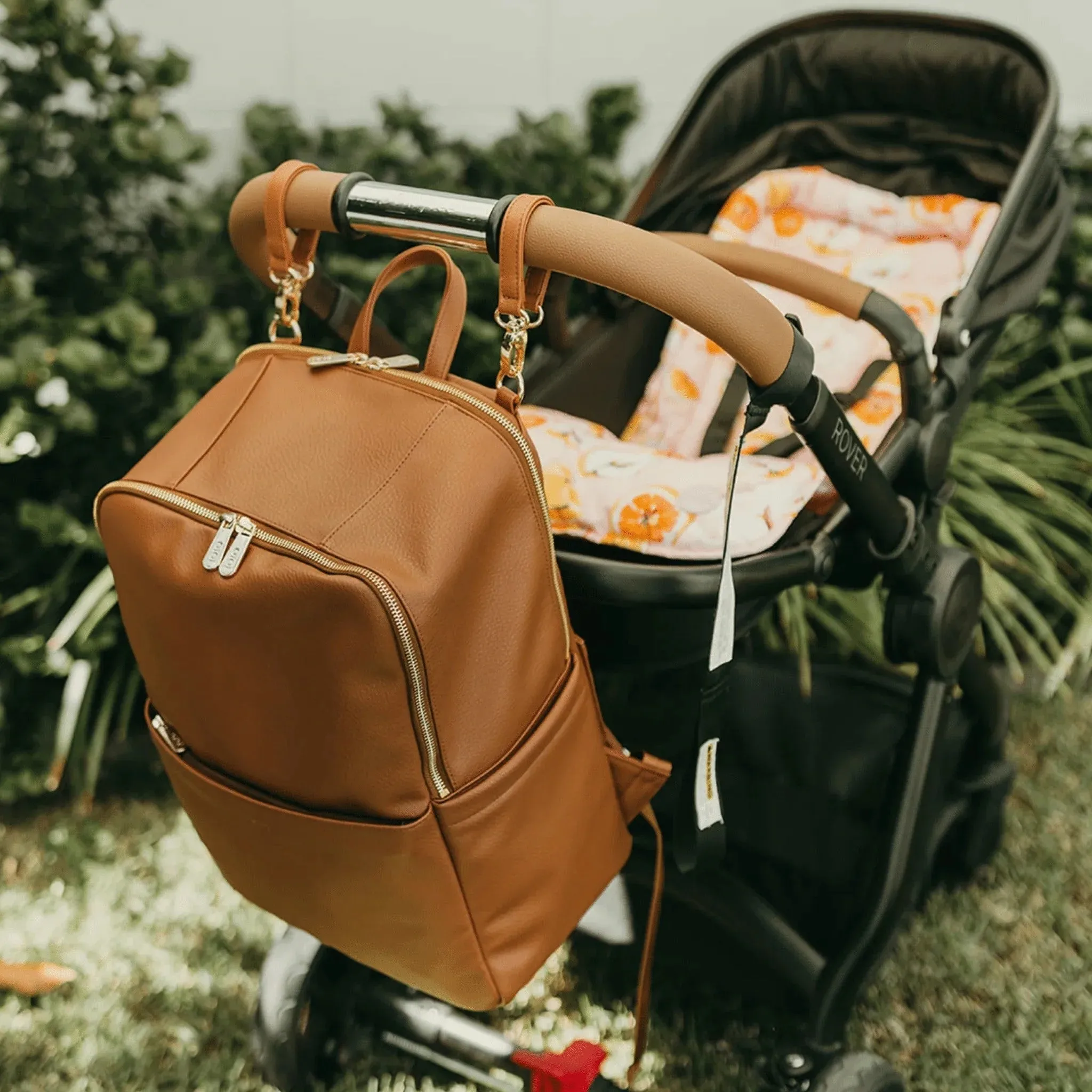 OiOi Multitasker Nappy Backpack - Chestnut Brown Vegan Leather