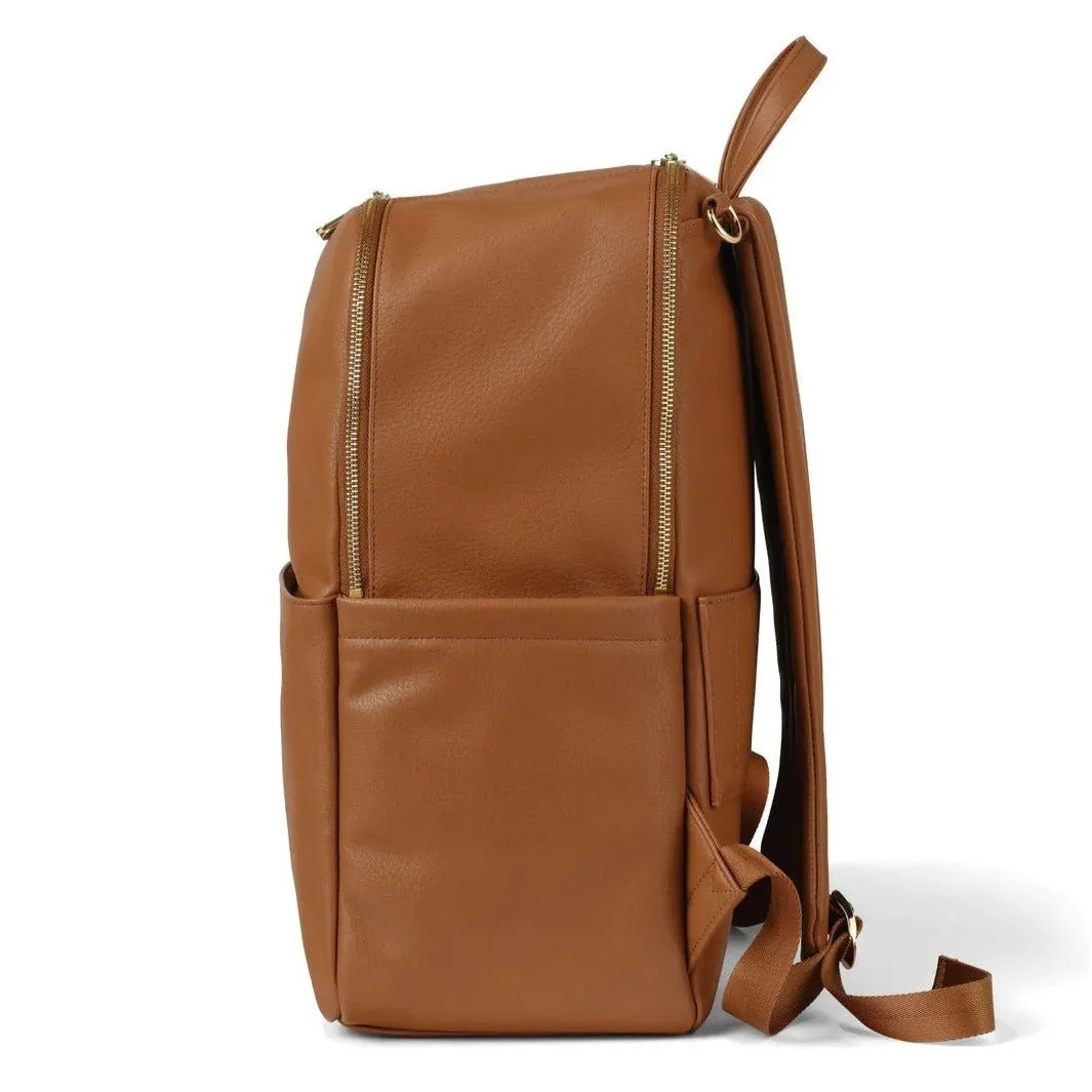 OiOi Multitasker Nappy Backpack - Chestnut Brown Vegan Leather