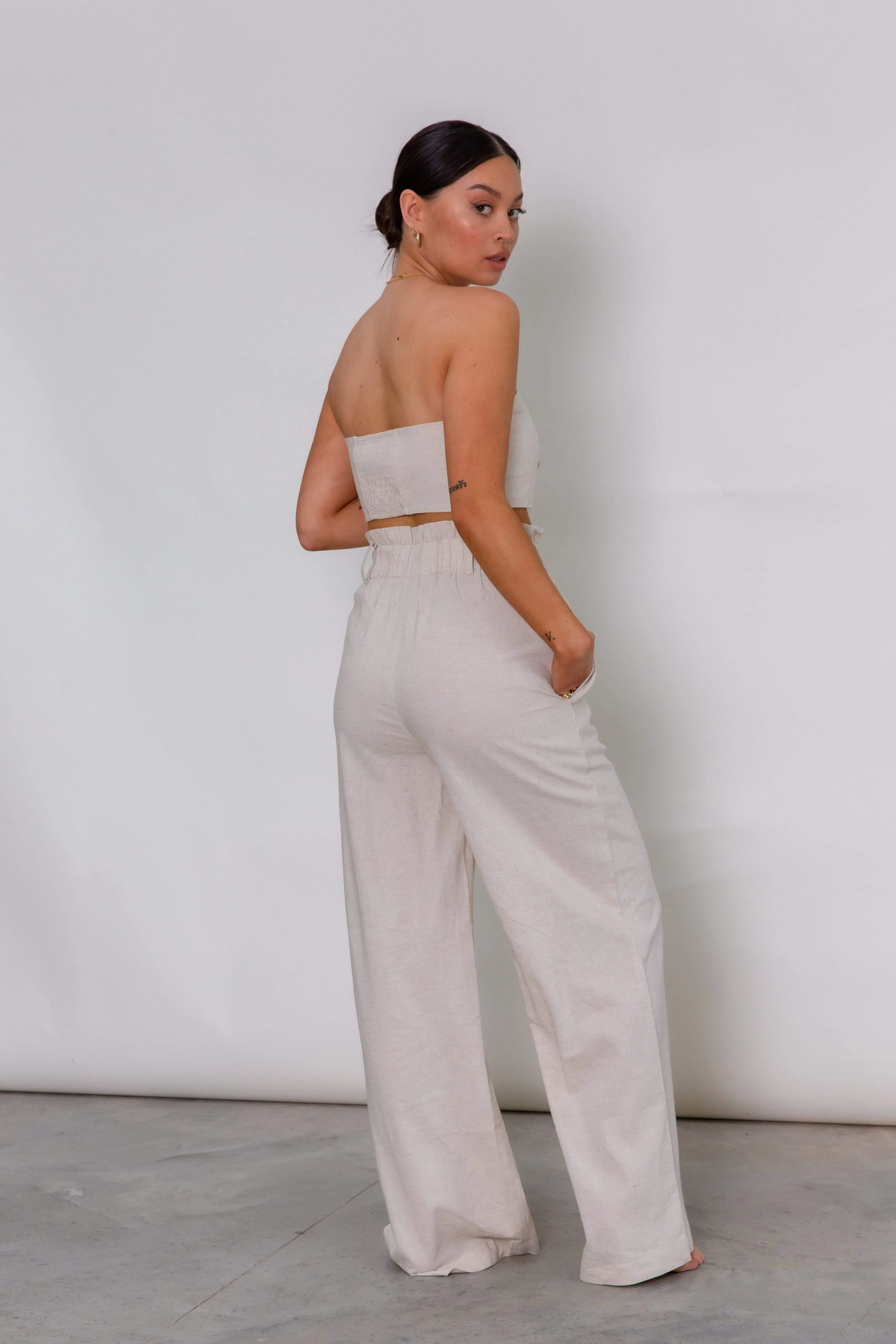 Ola Paperbag Trousers - Sand